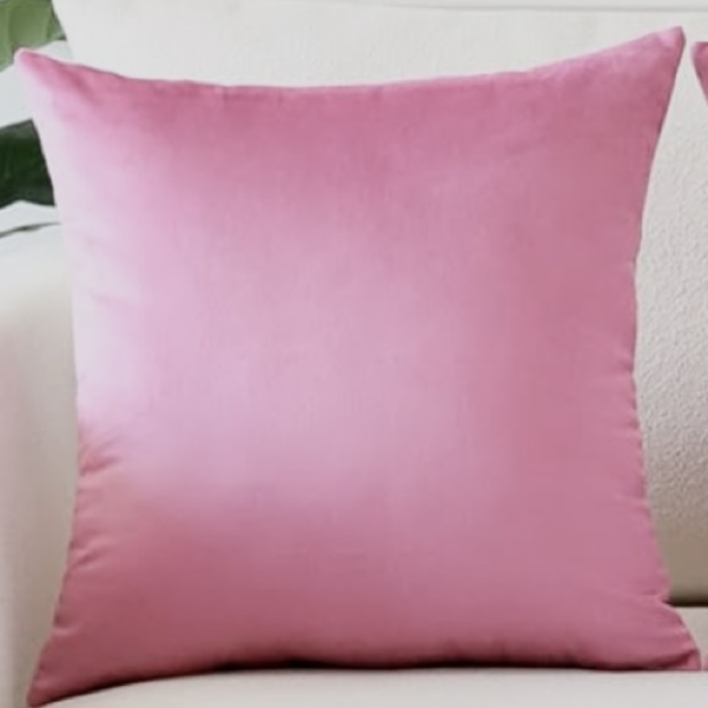 Pink VELVET Throw Pillow Covers 16x16” -Set of 2